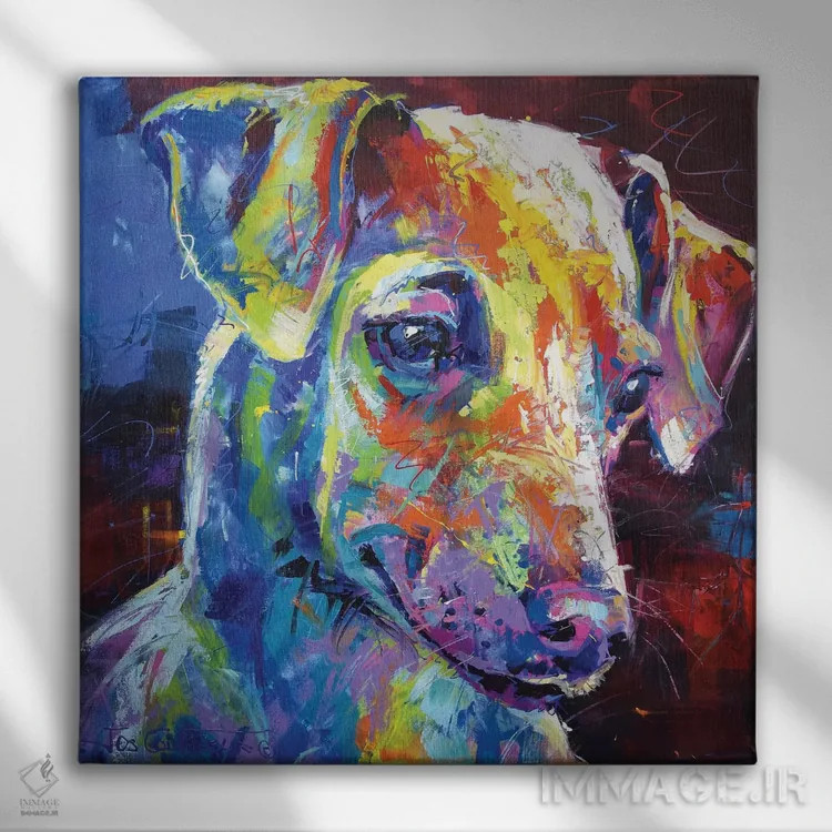 تابلو توله گریهوند اثر ژوس کوفرر - نمای روبهرو روی دیوار