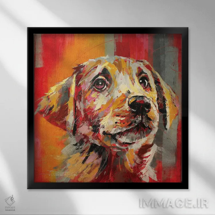 تابلو لابرادور ۱ اثر ژوس کوفرر - نمای قابدار مشکی