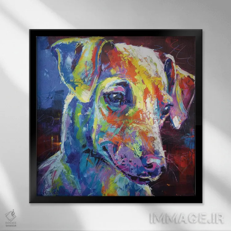 تابلو توله گریهوند اثر ژوس کوفرر - نمای قابدار مشکی