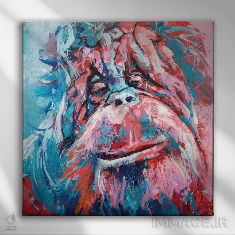 تابلو اورانگوتان اثر ژوس کوفرر - نمای روبهرو روی دیوار