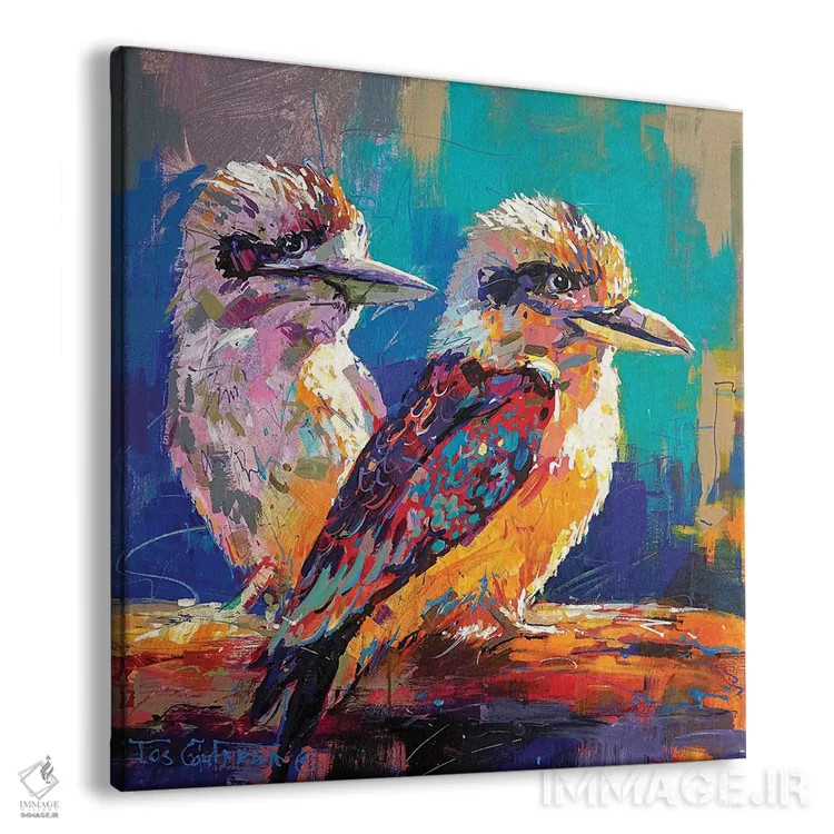 تابلو یک جفت کوکابورا (پرنده بومی استرالیا) اثر ژوس کوفرر - نمای پرسپکتیو محصول