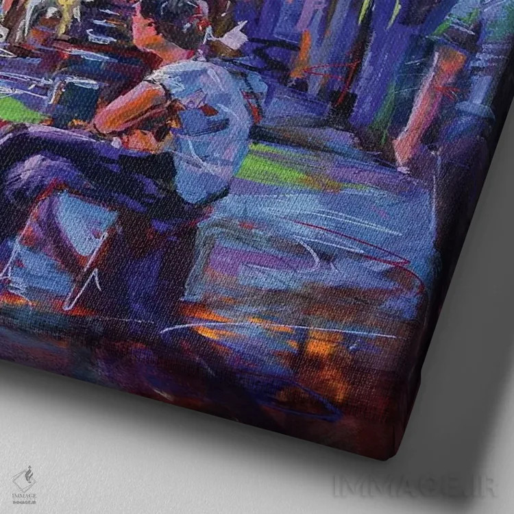 تابلو مونمارتر اثر ژوس کوفرر - نمای نزدیک بافت بوم