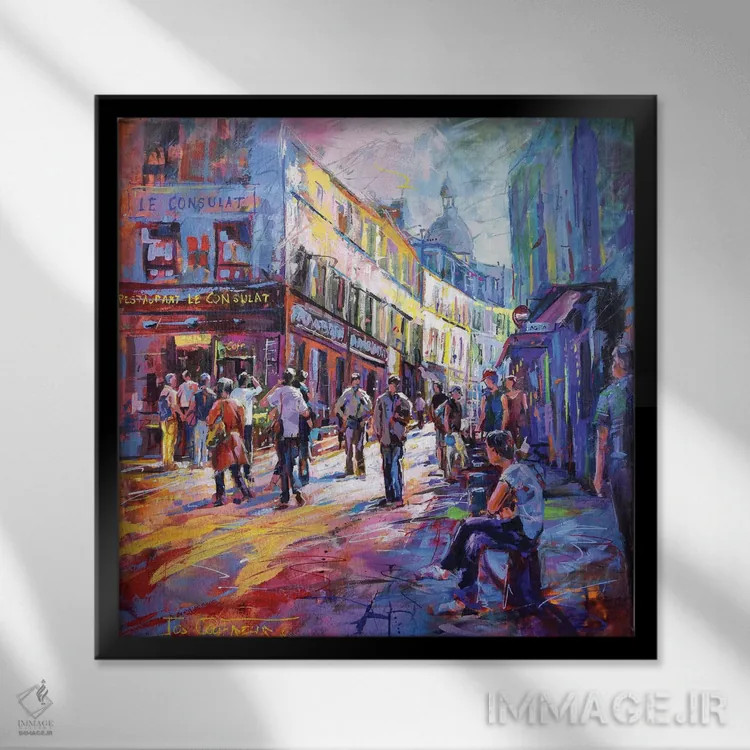 تابلو مونمارتر اثر ژوس کوفرر - نمای قابدار مشکی