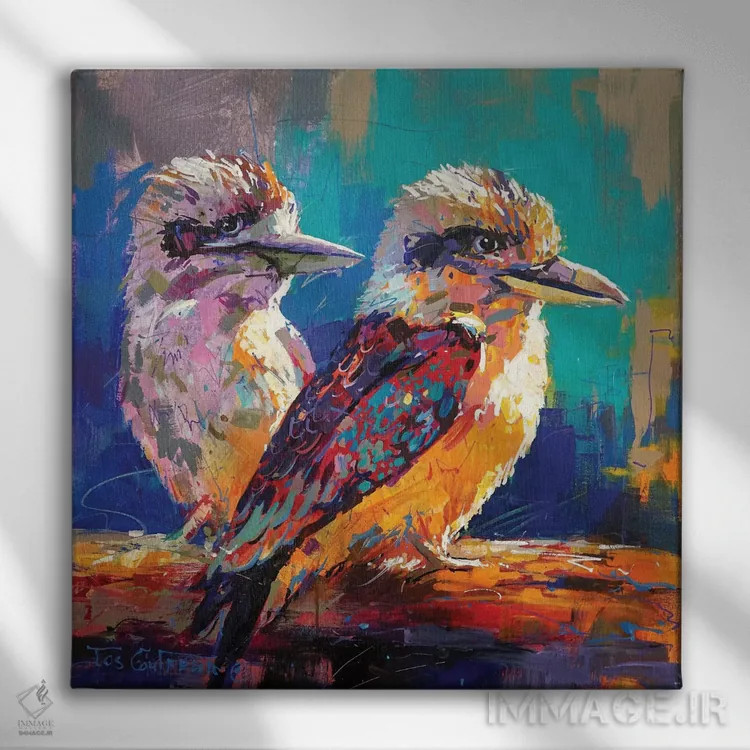 تابلو جفت کوکابورا اثر ژوس کوفرر - نمای روبهرو روی دیوار