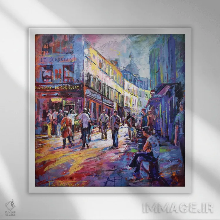تابلو مونمارتر اثر ژوس کوفرر - نمای قابدار سفید