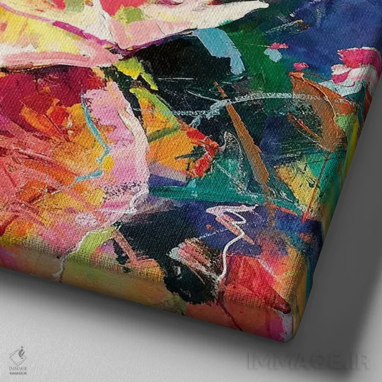 تابلو شکوفه اثر ژوس کوفرر - نمای نزدیک بافت بوم