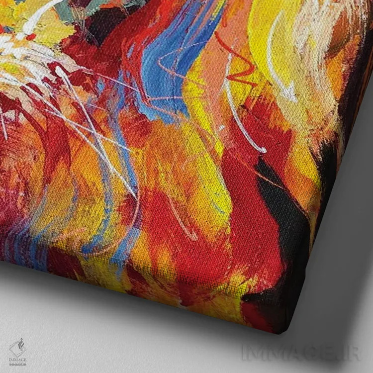 تابلو شیر (حیوان) اثر ژوس کوفرر - نمای نزدیک بافت بوم