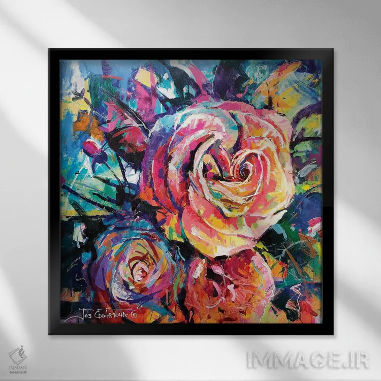 تابلو شکوفه اثر ژوس کوفرر - نمای قابدار مشکی