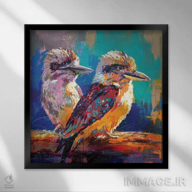 تابلو جفت کوکابورا اثر ژوس کوفرر - نمای قابدار مشکی