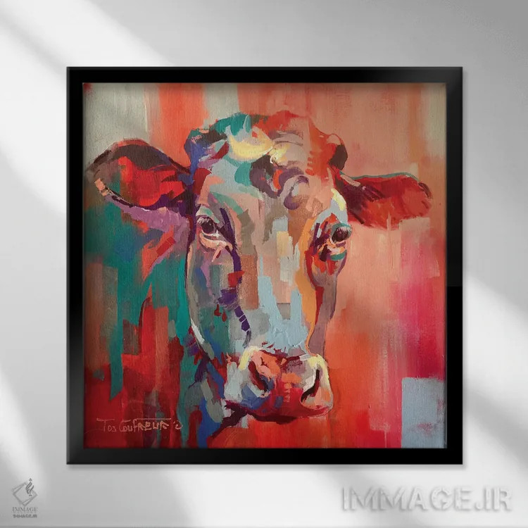 تابلو گاو نلی اثر ژوس کوفرر - نمای قابدار مشکی