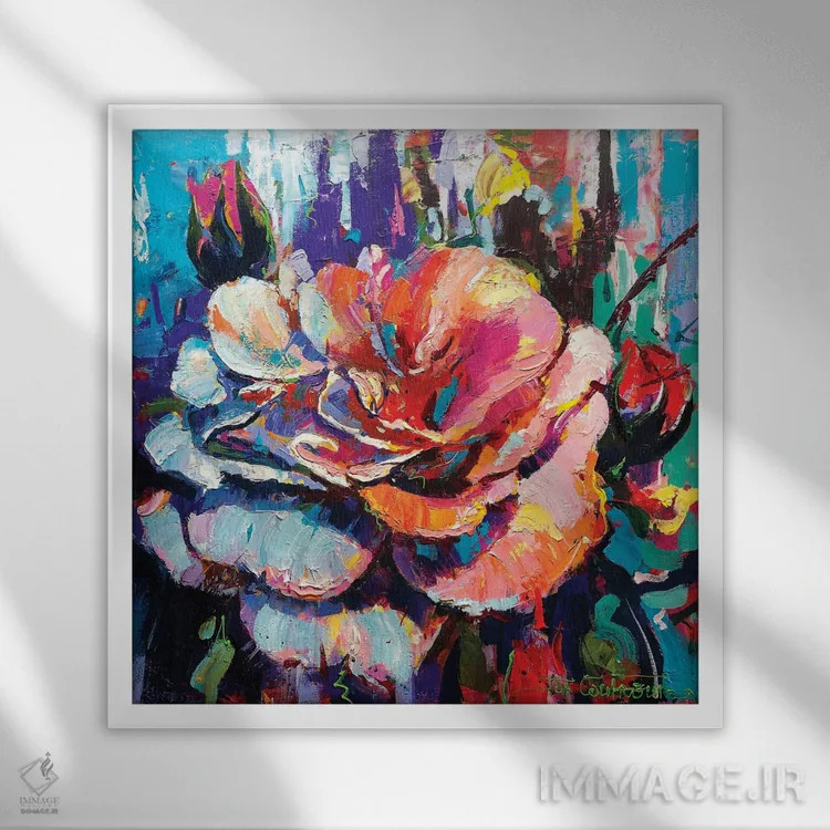 تابلو شکوفه ۲ اثر ژوس کوفرر - نمای قابدار سفید