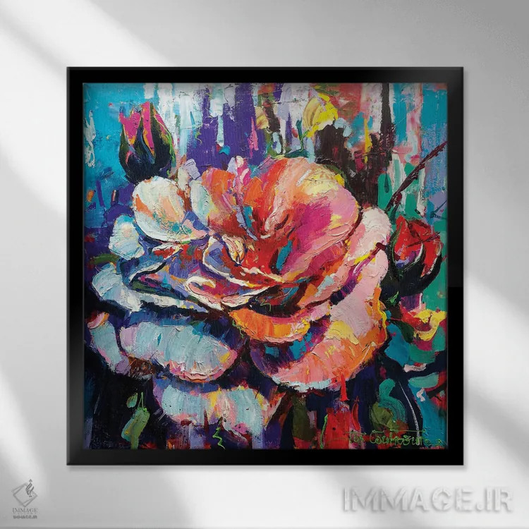تابلو شکوفه ۲ اثر ژوس کوفرر - نمای قابدار مشکی