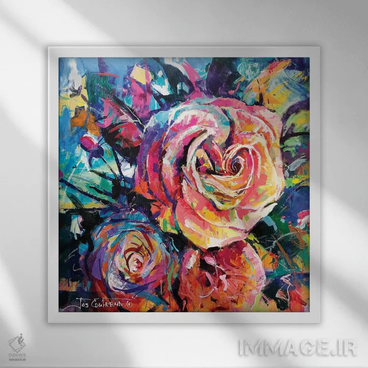 تابلو شکوفه اثر ژوس کوفرر - نمای قابدار سفید