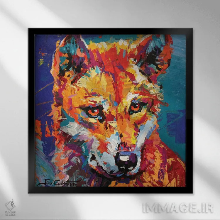 تابلو باورگو ۴ (سگ وحشی استرالیایی) اثر ژوس کوفرر - نمای قابدار مشکی