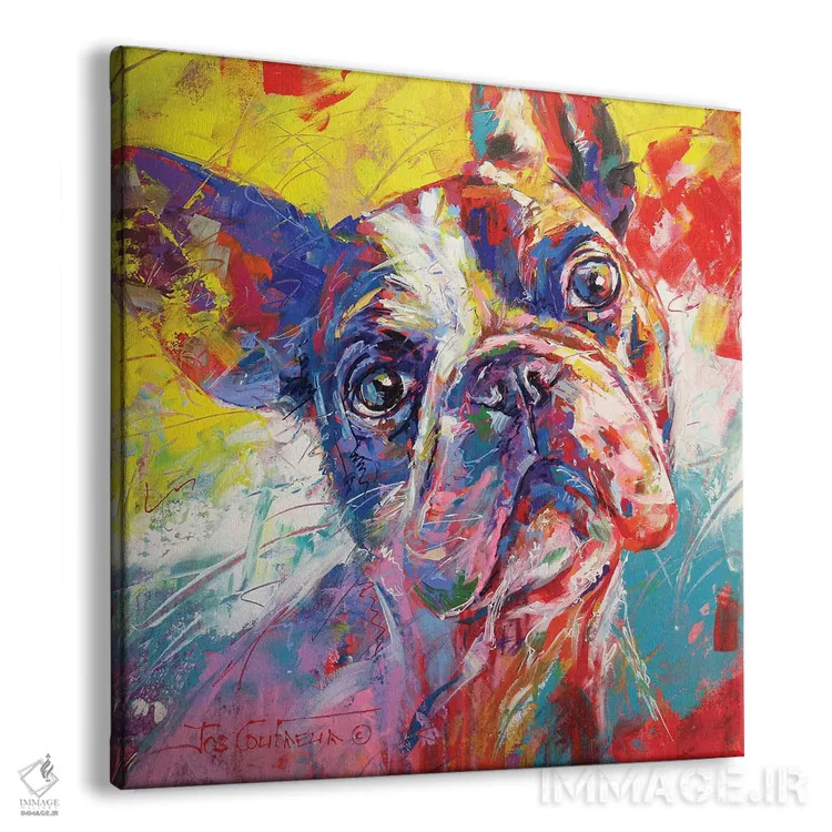 تابلو بولداگ فرانسوی اثر ژوس کوفرر - نمای پرسپکتیو محصول