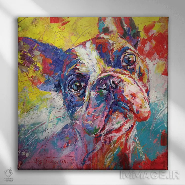 تابلو بولداگ فرانسوی اثر ژوس کوفرر - نمای روبهرو روی دیوار