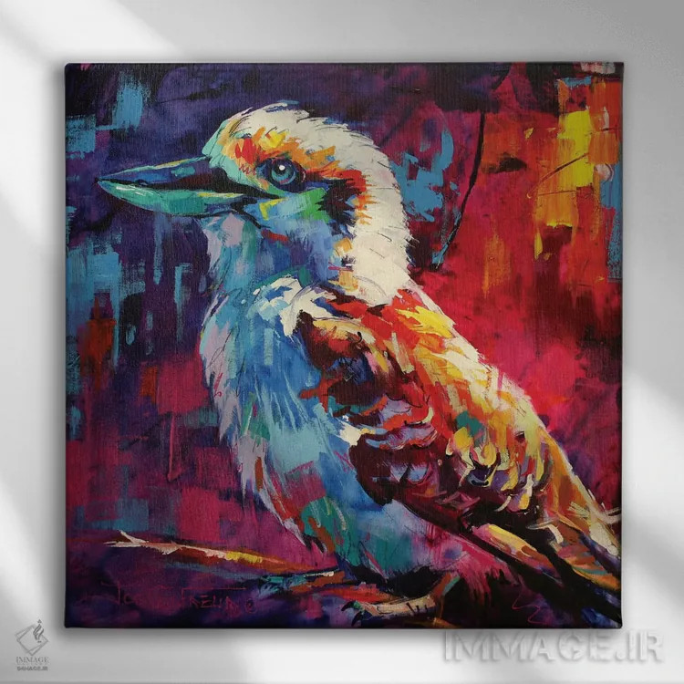 تابلو کاکابورا (پرنده استرالیایی) اثر ژوس کوفرر - نمای روبهرو روی دیوار