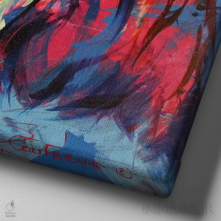 تابلو لاهسا آپسو (نژاد سگ) اثر ژوس کوفرر - نمای نزدیک بافت بوم