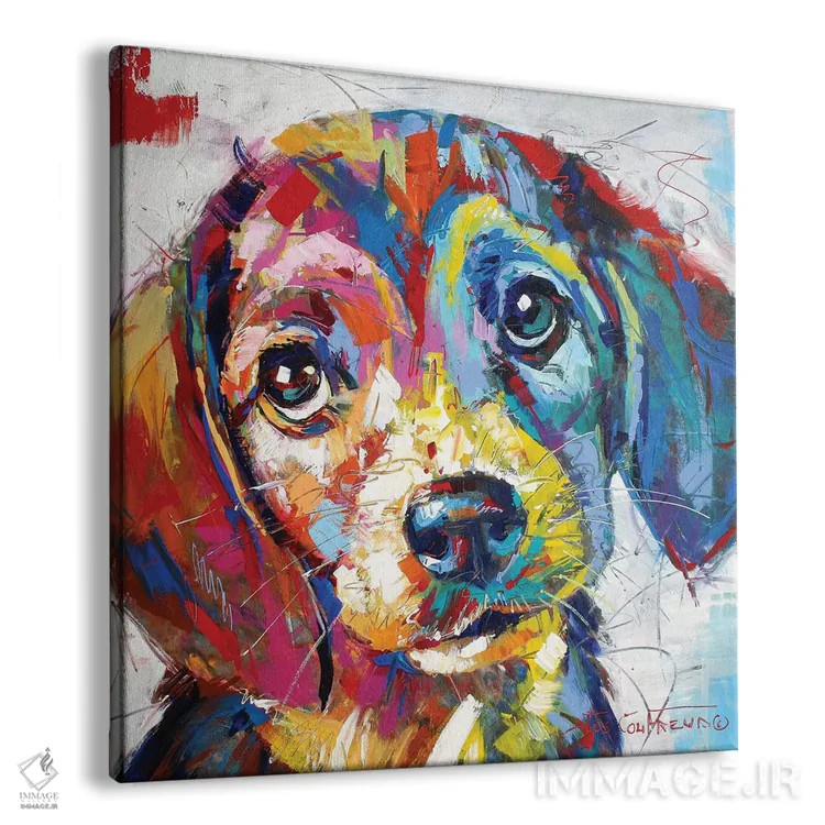 تابلو بیگل (نژاد سگ) اثر ژوس کوفرر - نمای پرسپکتیو محصول