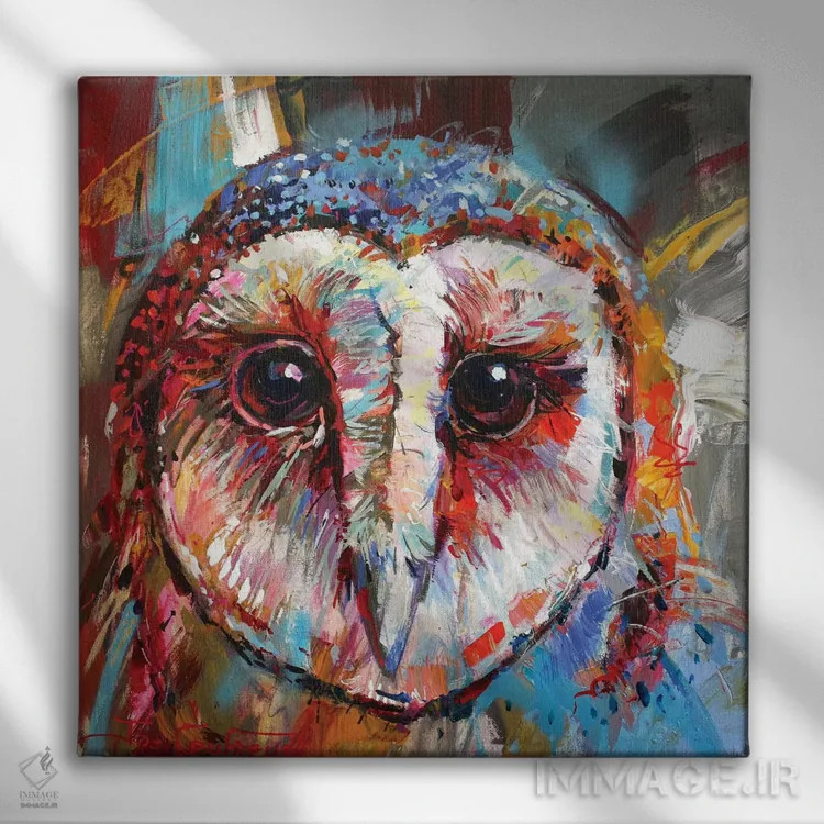 تابلو جغد نقابدار اثر ژوس کوفرر - نمای روبهرو روی دیوار