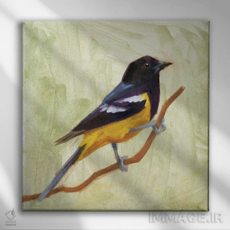 تابلو پرندگان حیاط خلوت I اثر جیکوب گرین - نمای روبهرو روی دیوار