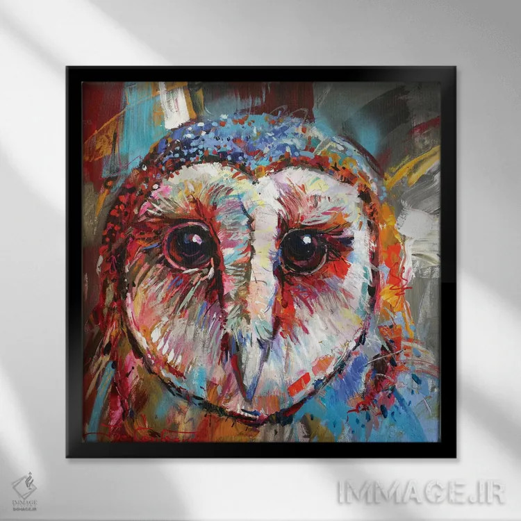 تابلو جغد نقابدار اثر ژوس کوفرر - نمای قابدار مشکی