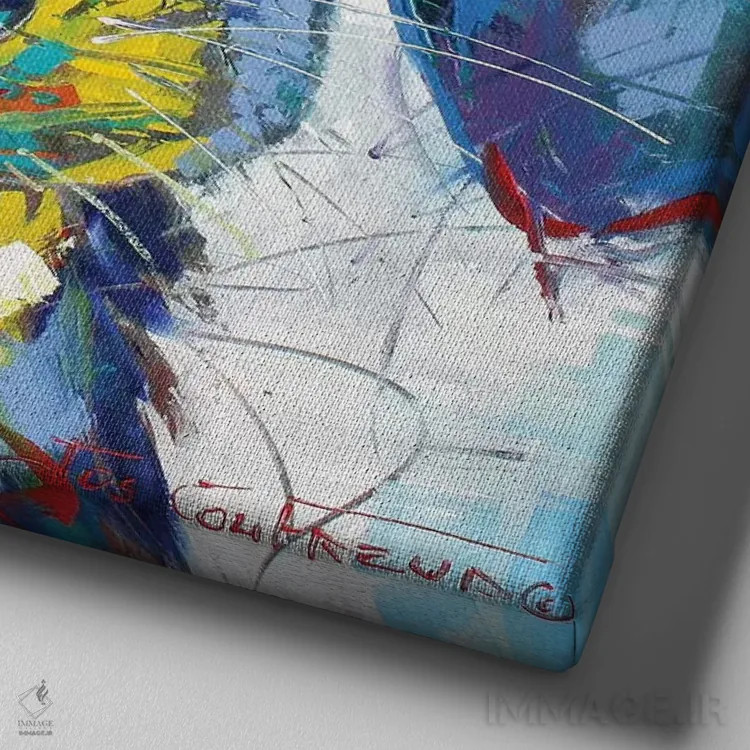 تابلو بیگل (نژاد سگ) اثر ژوس کوفرر - نمای نزدیک بافت بوم