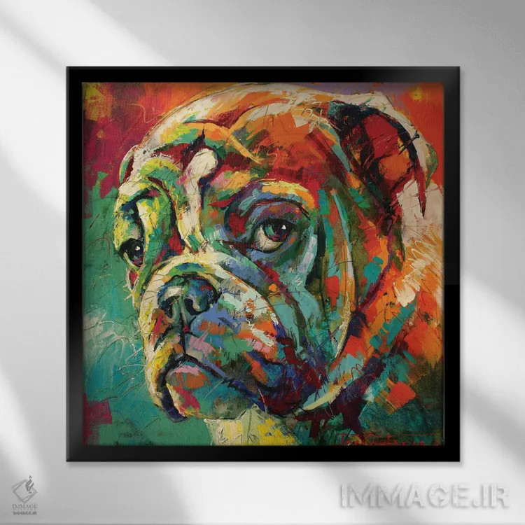 تابلو پاکسر (نژاد سگ) اثر ژوس کوفرر - نمای قابدار مشکی