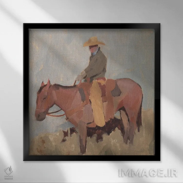 تابلو کارگر مزرعه II اثر جیکوب گرین - نمای قابدار مشکی