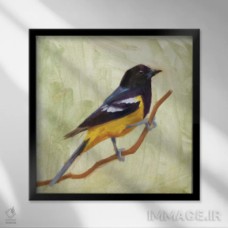 تابلو پرندگان حیاط خلوت I اثر جیکوب گرین - نمای قابدار مشکی