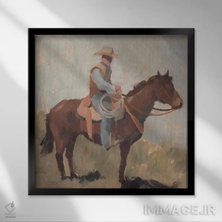 تابلو کارگر مزرعه I اثر جیکوب گرین - نمای قابدار مشکی