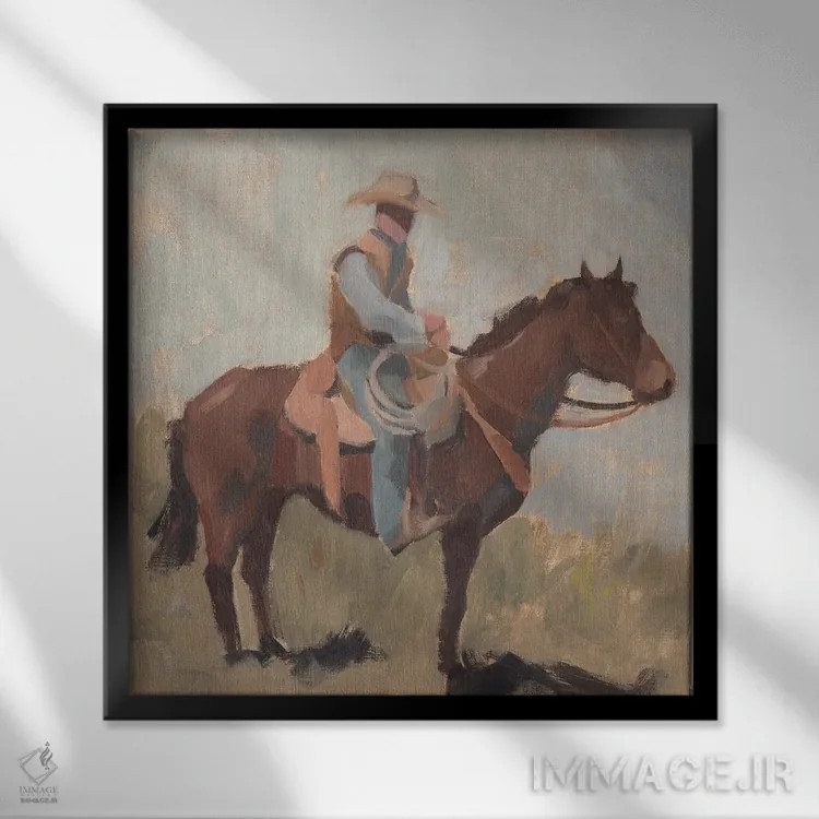 تابلو کارگر مزرعه I اثر جیکوب گرین - نمای قابدار مشکی