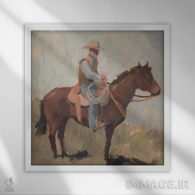 تابلو کارگر مزرعه I اثر جیکوب گرین - نمای قابدار سفید