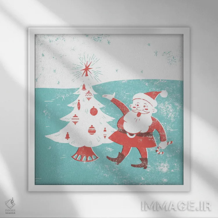 تابلو کریسمس میانه قرن I اثر جیکوب گرین - نمای قابدار سفید