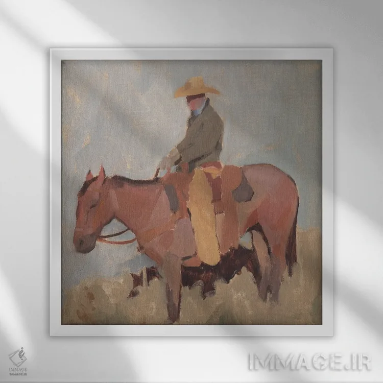 تابلو کارگر مزرعه II اثر جیکوب گرین - نمای قابدار سفید