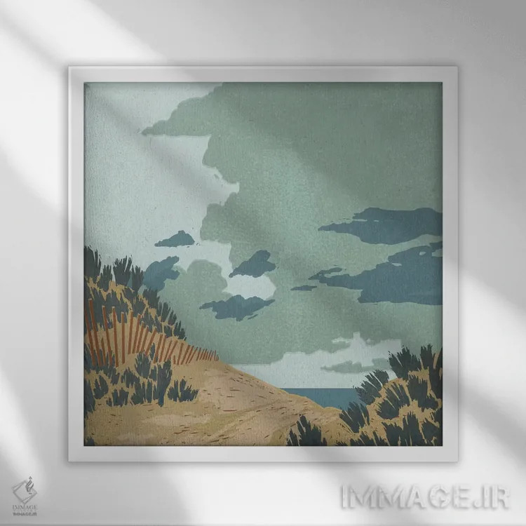 تابلو تل شنی پنهان II اثر جیکوب گرین - نمای قابدار سفید