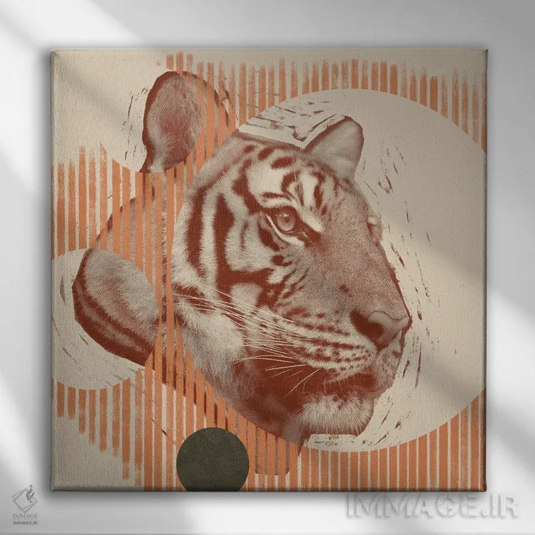 تابلو ببر پاپ آرت I اثر جیکوب گرین - نمای روبهرو روی دیوار