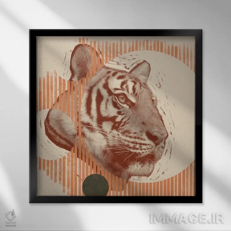 تابلو ببر پاپ آرت I اثر جیکوب گرین - نمای قابدار مشکی