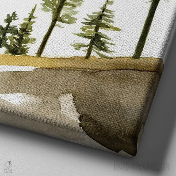 تابلو تپه کاج II اثر جیکوب گرین - نمای نزدیک بافت بوم