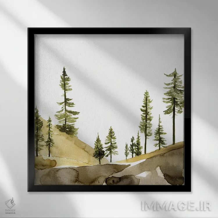تابلو تپه کاج II اثر جیکوب گرین - نمای قابدار مشکی