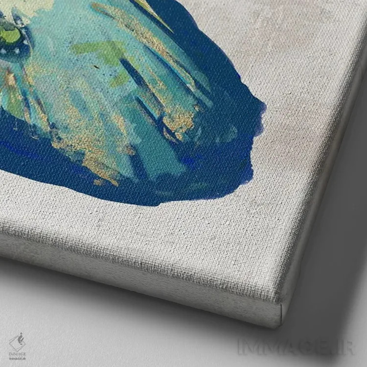 تابلو پرهزدن آبی II اثر جیکوب کیو - نمای نزدیک بافت بوم