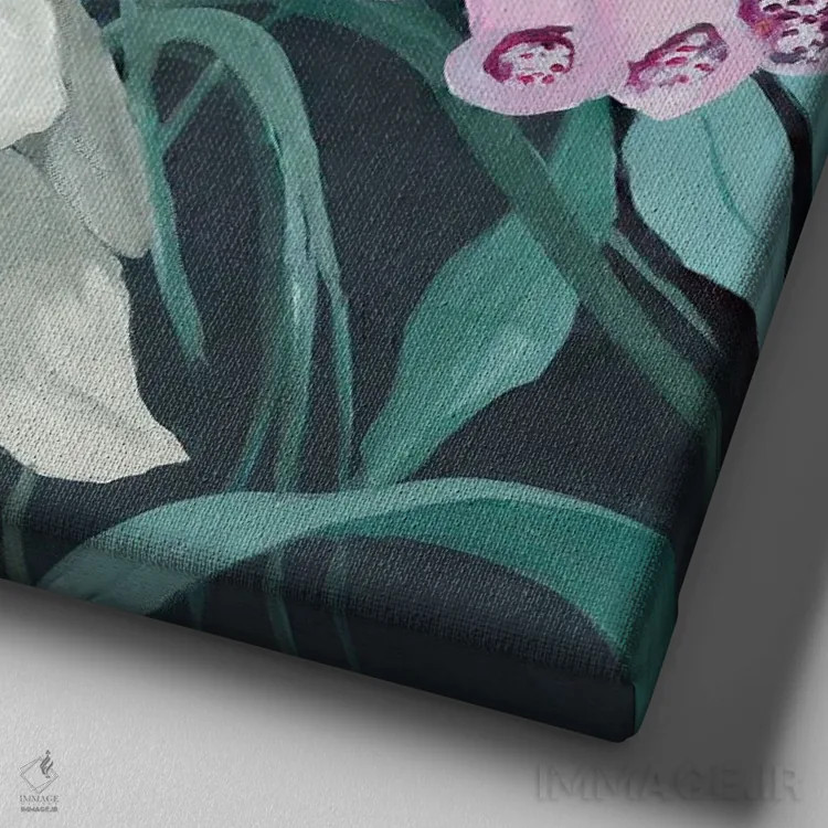 تابلو گل انگشتانه اثر جیکوب کیو - نمای نزدیک بافت بوم