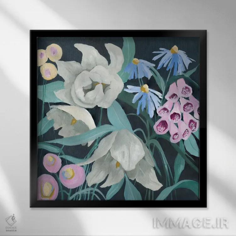 تابلو گل انگشتانه اثر جیکوب کیو - نمای قابدار مشکی