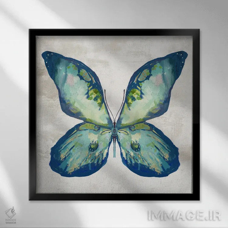 تابلو پرهزدن آبی II اثر جیکوب کیو - نمای قابدار مشکی