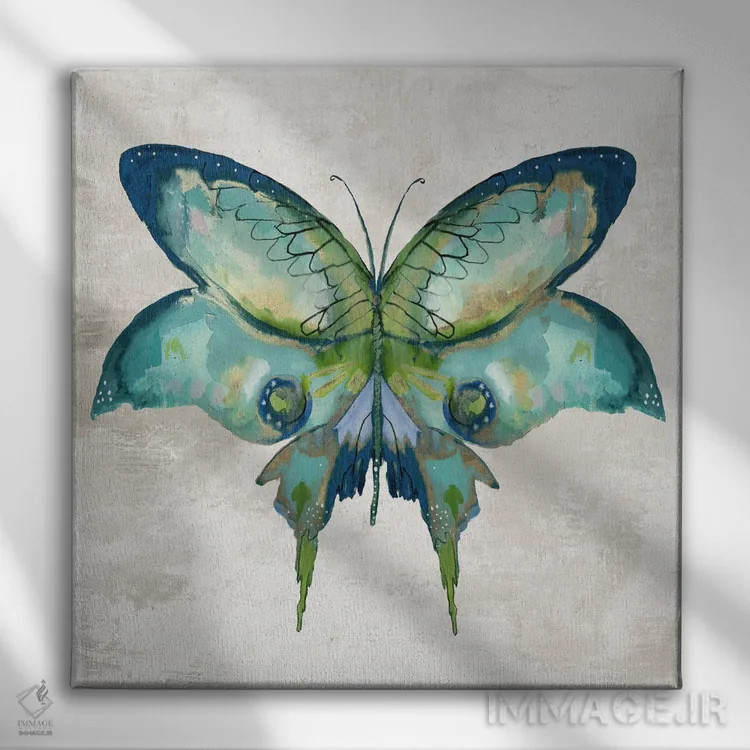 تابلو پرهزدن آبی I اثر جیکوب کیو - نمای روبهرو روی دیوار