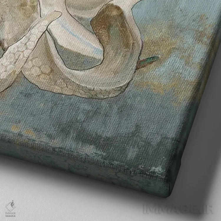 تابلو رقص اختاپوس اثر جیکوب کیو - نمای نزدیک بافت بوم