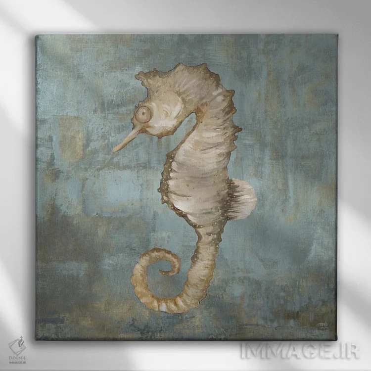 تابلو رقص اسب دریایی اثر جیکوب کیو - نمای روبهرو روی دیوار