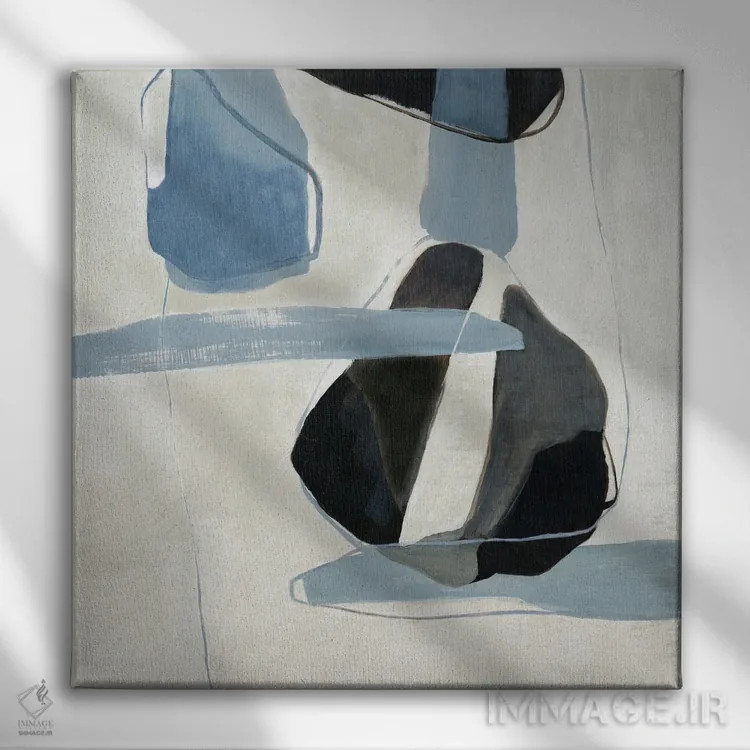 تابلو گذر تعامل آبی II اثر جیکوب کیو - نمای روبهرو روی دیوار