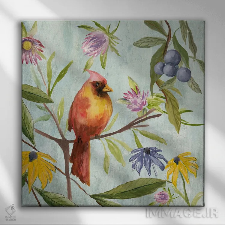 تابلو پرنده بینظیر مناطق گرمسیری II اثر جیکوب کیو - نمای روبهرو روی دیوار