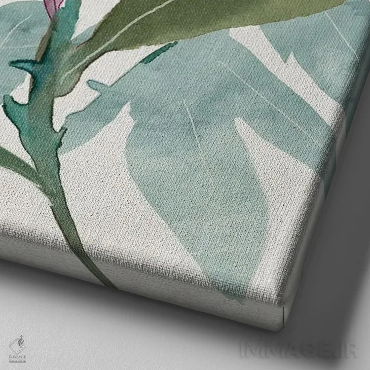 تابلو زنجبیل قرمز اثر جیکوب کیو - نمای نزدیک بافت بوم